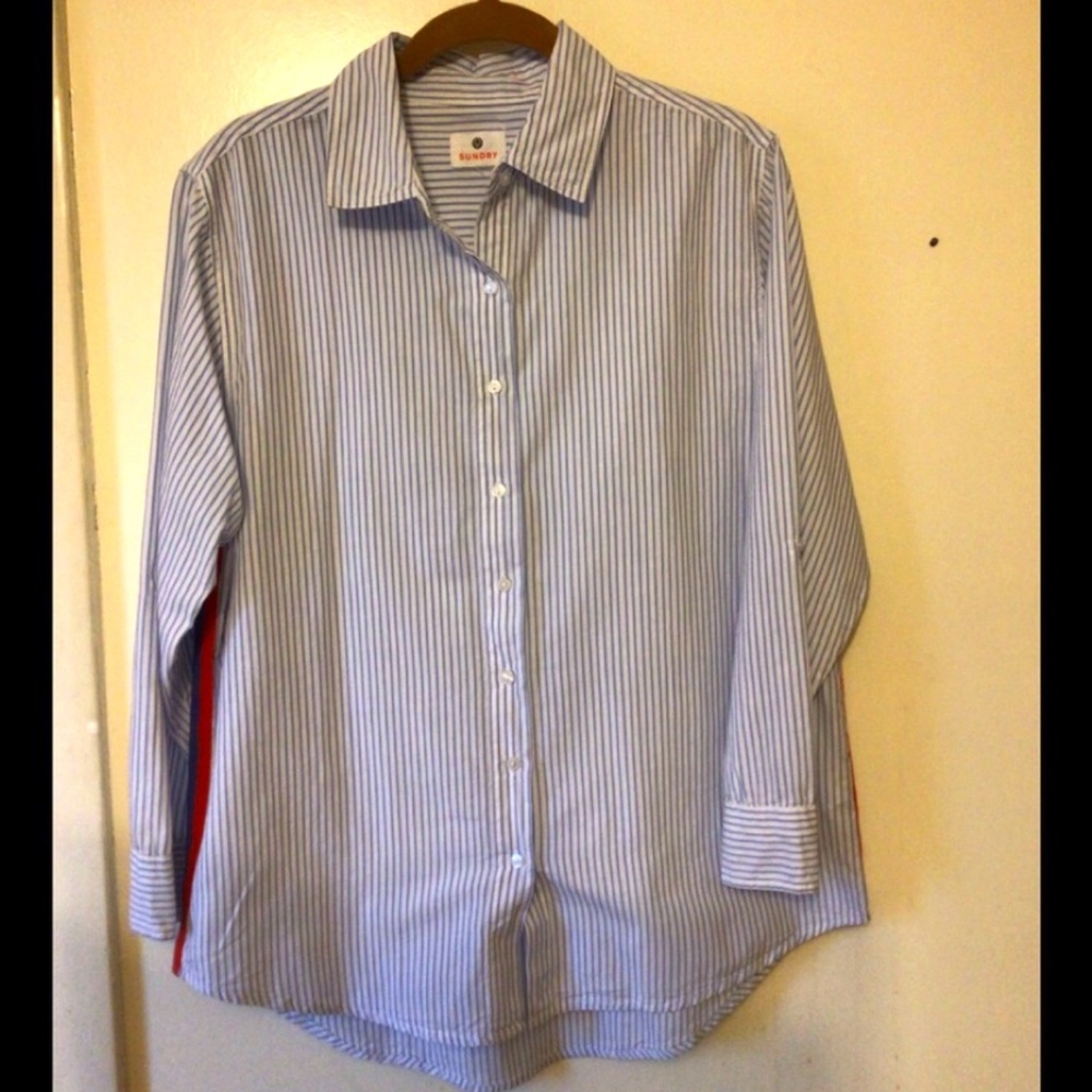 Sundry blouse with contrast strip at each side SZ XS